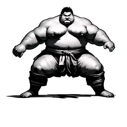 sumo wrestler tattoo design idea