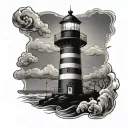 trad lighthouse tattoo design idea