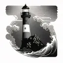trad lighthouse tattoo design idea