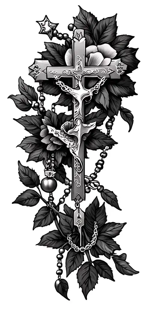 rosary tattoo design idea