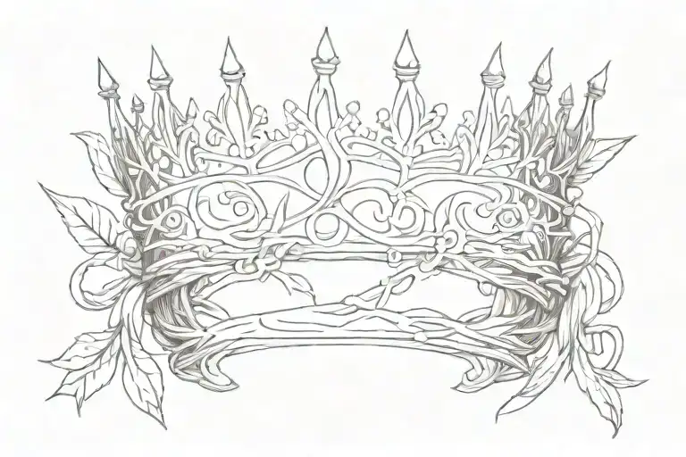 willow princess crown tattoo design idea