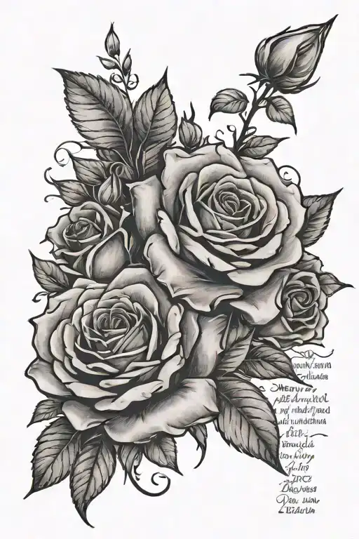 Roses, bible verses isaiah 41 10 tattoo design idea