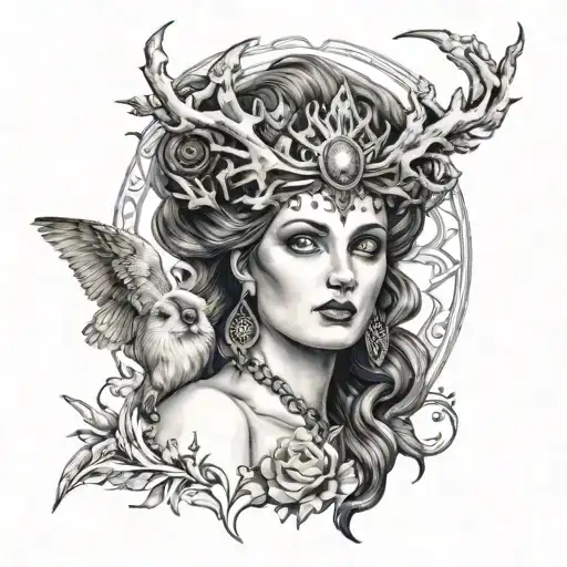 hecate goddess tattoo design idea