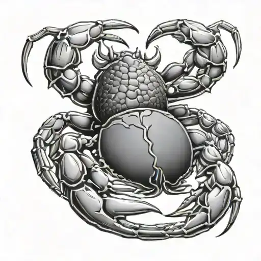 scorpion crab yin yang tattoo design idea