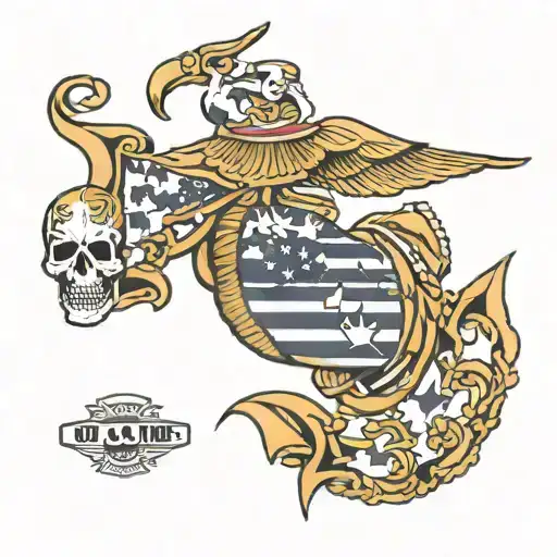 US MARINE tattoo design idea