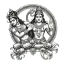 combination of shiva and Krishna tatoo  tattoo design idea