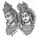combination of shiva and Krishna tatoo  tattoo design idea