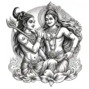 combination of shiva and Krishna tatoo  tattoo design idea