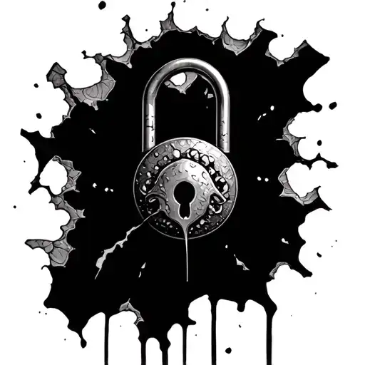 tormented intricated almost broken padlocks  tattoo design idea
