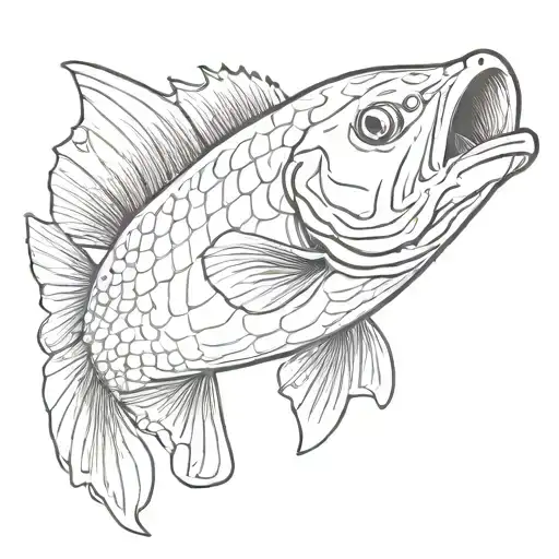 bass fish tattoo design idea