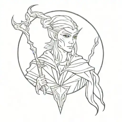 druid elf tattoo design idea