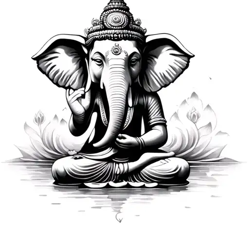 Elephant Buddha tattoo design idea