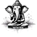 Elephant Buddha tattoo design idea