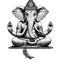Elephant Buddha tattoo design idea