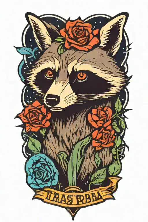 trash panda tattoo design idea