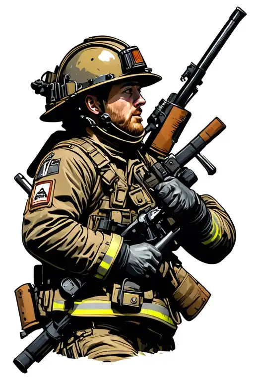 Firefighter and infantryman tattoo design idea