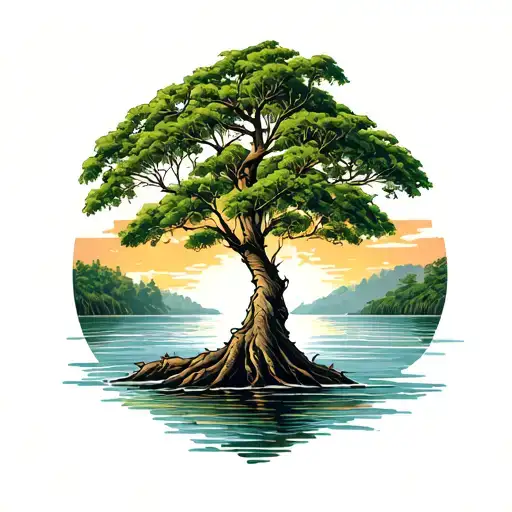 mangrove tree tattoo design idea