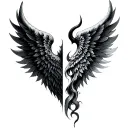 Half Angel Wing Half Devil Wing tattoo design idea