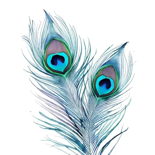 Hev and peacocks feathers tattoo design idea