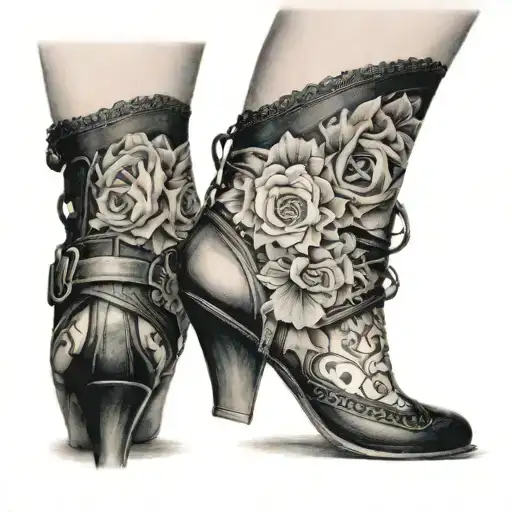 garter from stockings on the leg tattoo design idea