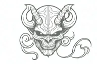 hellboy demon skull tattoo design idea