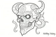 hellboy demon skull tattoo design idea