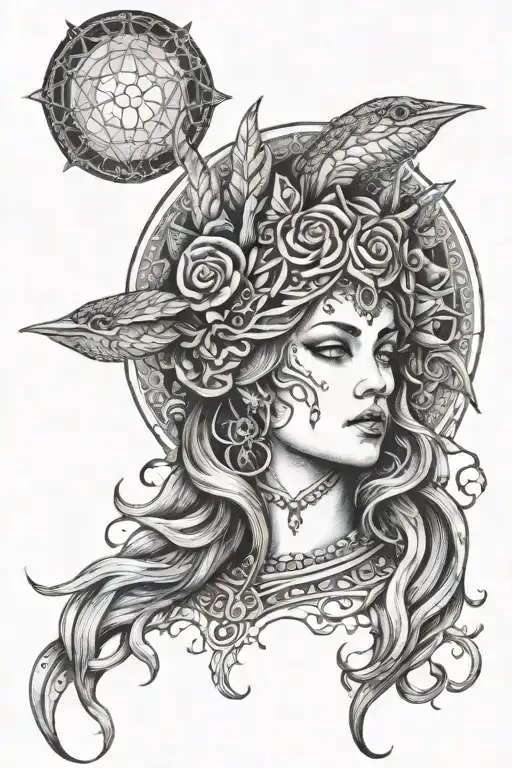 Hecate goddess of magic tattoo design idea