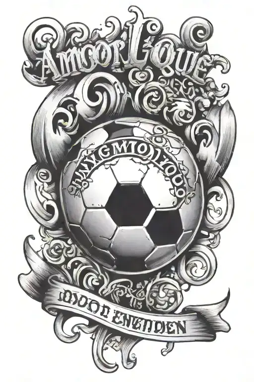 Football and a sentence that says: amor que pocos entienden tattoo design idea