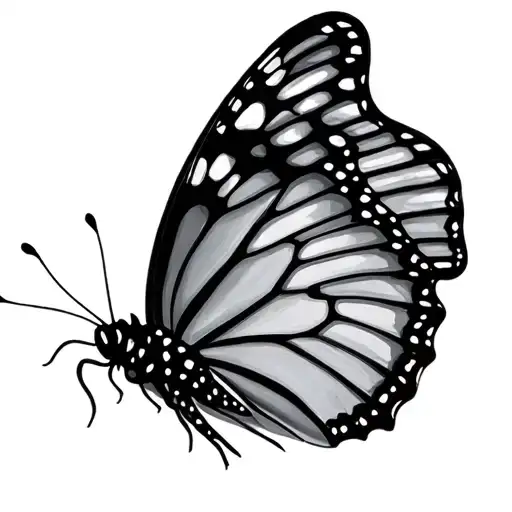 3D butterfly tattoo design idea
