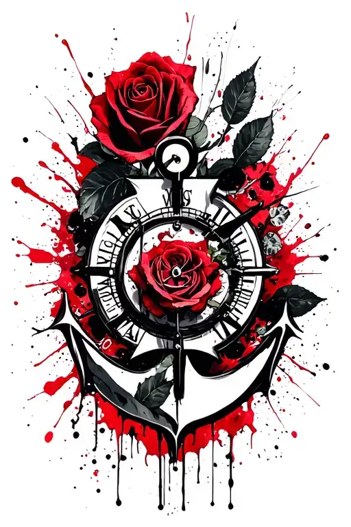 Compas rose with nautical tattoo design idea