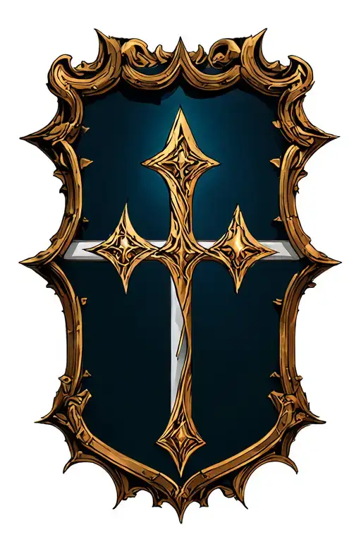 armoured plate sleeve tattoo featuring a holy trinity symbol tattoo design idea