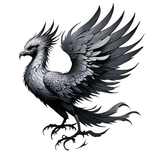 Feminine Phoenix tattoo design idea