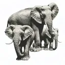 3 elephants tattoo design idea