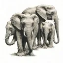 3 elephants tattoo design idea