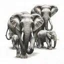 3 elephants tattoo design idea