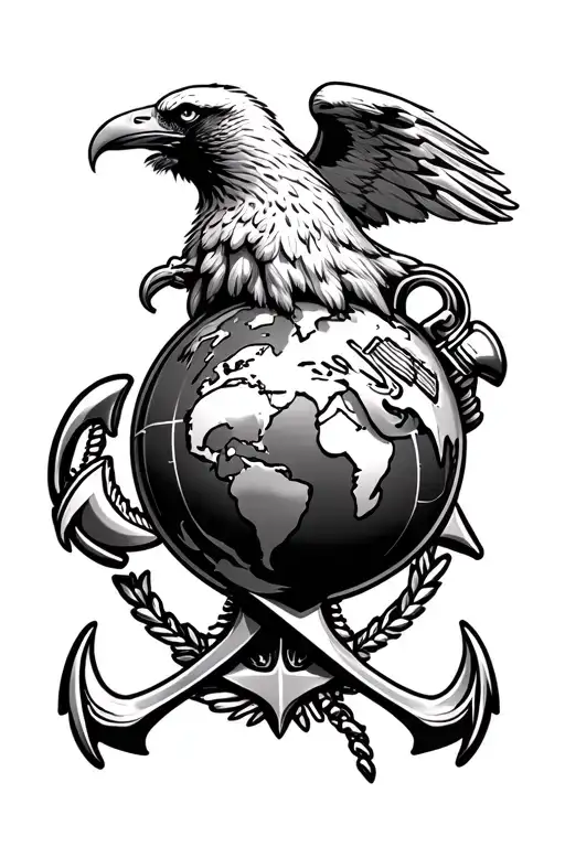 USMC eagle globe anchor bulldog tattoo design idea