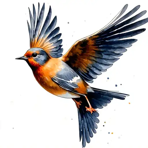 Robin Flying tattoo design idea