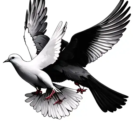mary 2 doves tattoo design idea