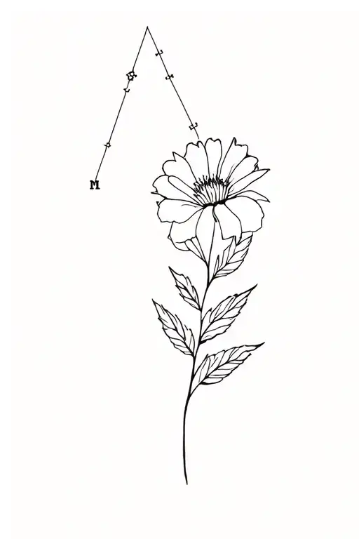 Taurus constellation and may birth flower tattoo design idea