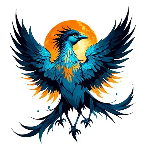 Sagittarius sun leo moon Pisces rising Phoenix bird tattoo design idea