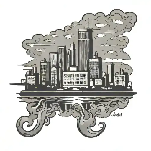 Detroit skyline silhouette tattoo design tattoo design idea