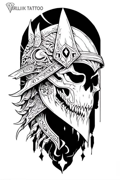 Combine elements from Warhammer 40k and Norse mythology to create a unique sci-fi/fantasy tattoo design tattoo design idea