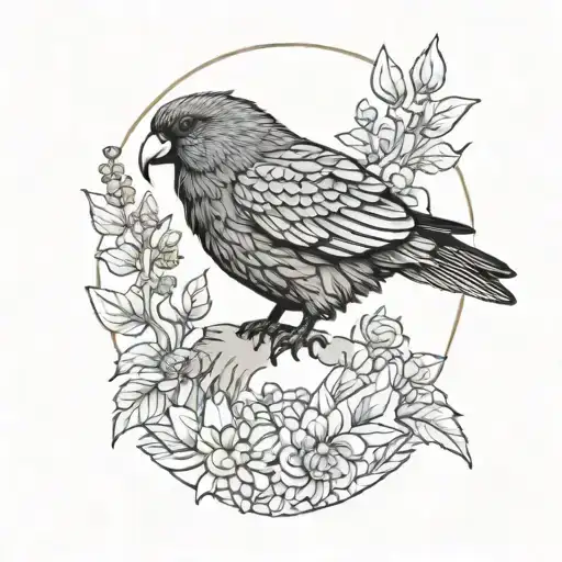 Kea bird tattoo design idea