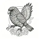 Kea bird tattoo design idea