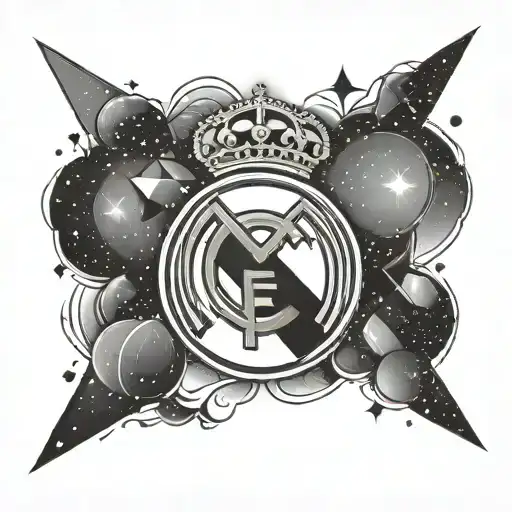 A constellation of stars forming the Real Madrid logo tattoo design idea