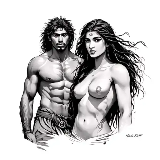 Tarzan and Kela tattoo design idea