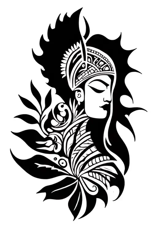 A Polynesian tattoo that evoks the vagaries of the couple tattoo design idea