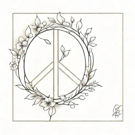 peace sign nature inspired tattoo tattoo design idea