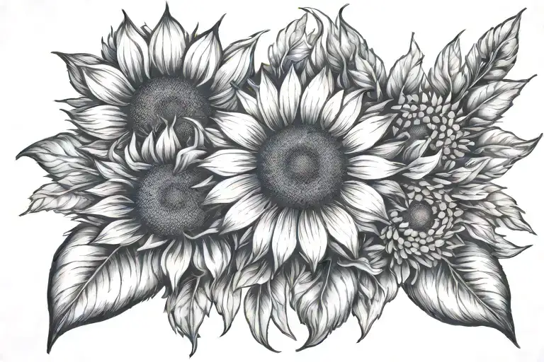 buffalo sunflower wheat kansas tattoo design idea