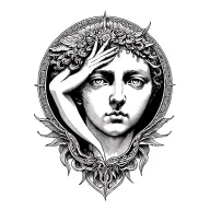 apollo lyre sun tattoo design idea